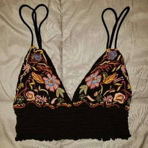 Embroidered Floral Bralette Top